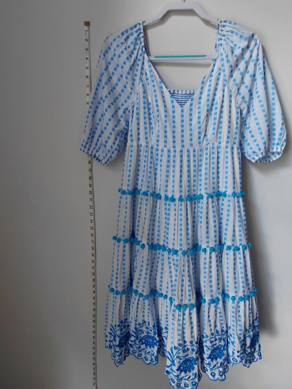 Lilly Pulitzer Sidney Midi Dress Gingham Stripe Jacquard Blue Flare - Picture 8 of 11